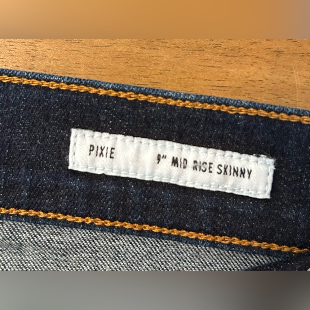 EDWIN Pixie 9 Inch Mid Rise Skinny Jeans Dark Wash Blue Womens Size 29 - Picture 5 of 6